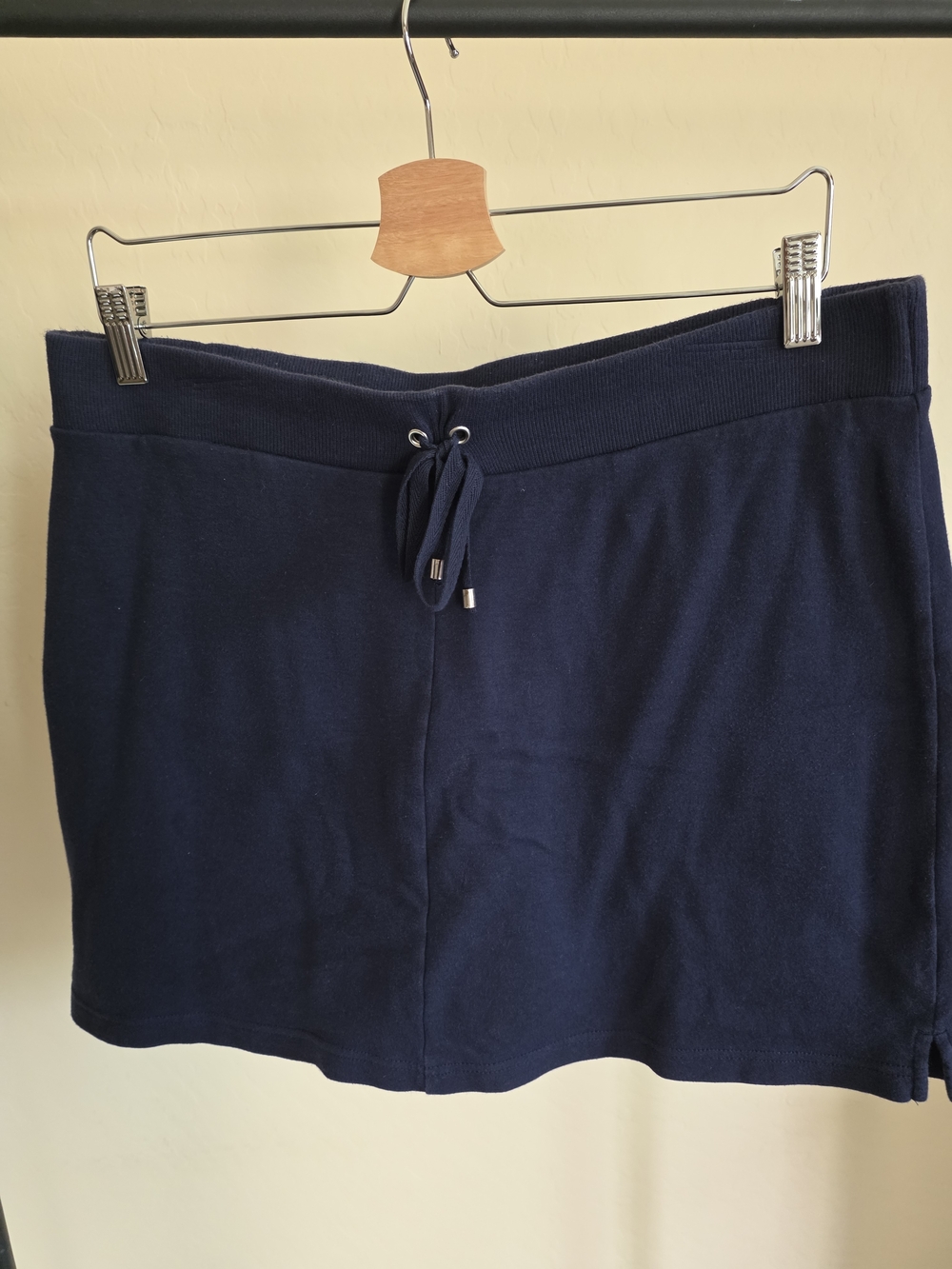 Navy Drawstring Knit Skirt